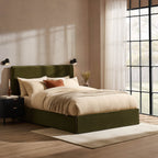 Oslo Ottoman Storage Bed - Chenille Olive - DUSK