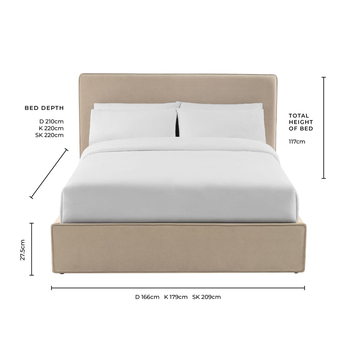 Oslo Ottoman Storage Bed - Olive - DUSK