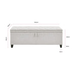Ottoman Storage Bench - Button - Natural - DUSK
