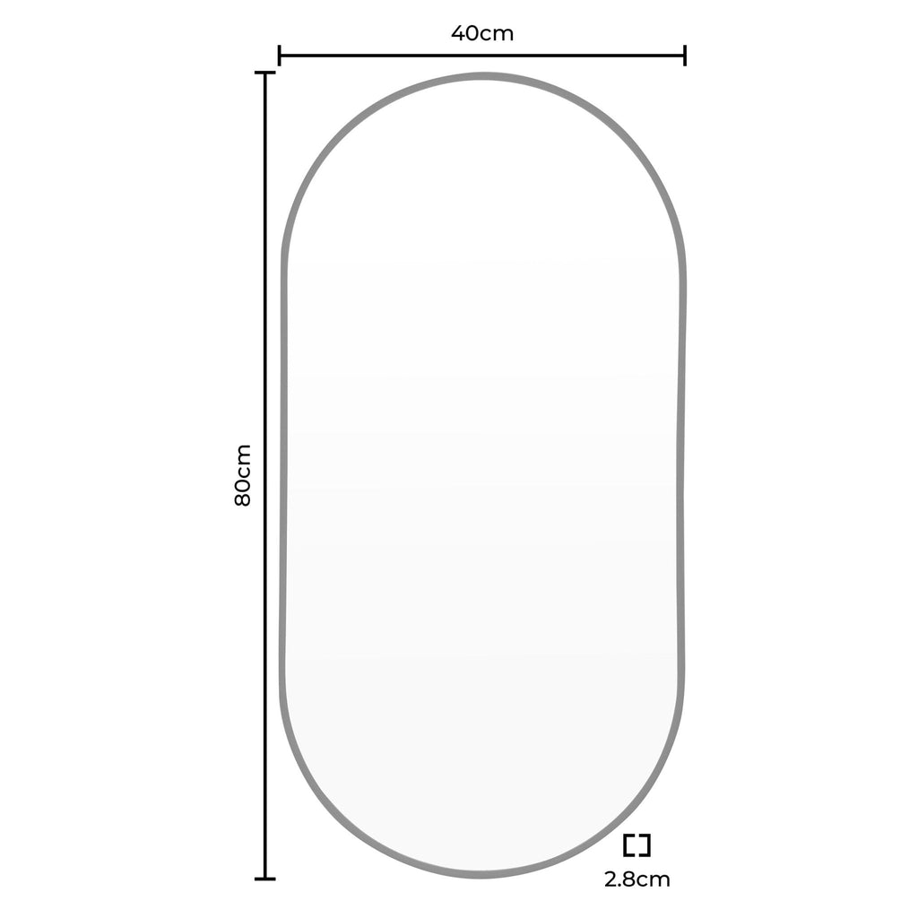 Oval Wall Mirror - Black - DUSK