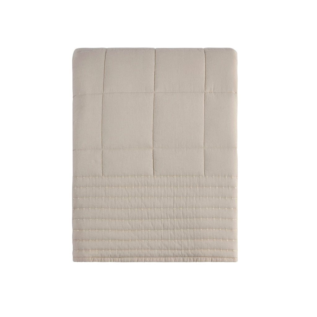 Oxford 100% Pure Cotton Quilted Bedspread - Champagne - DUSK
