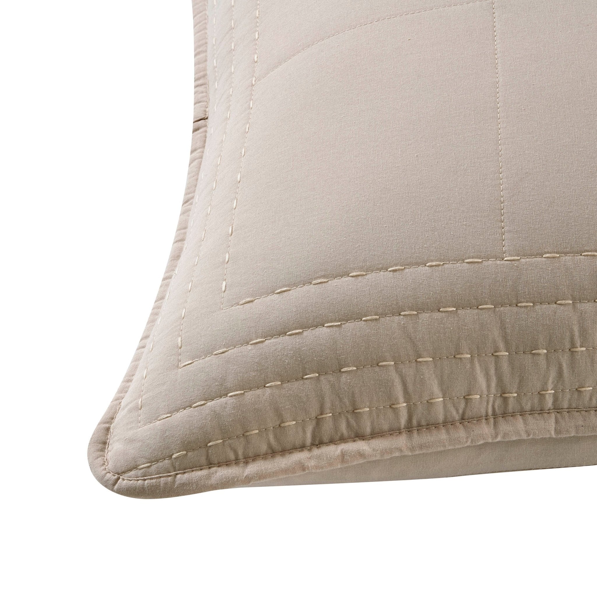 Oxford 100% Pure Cotton Quilted Cushion Cover - Champagne - DUSK