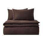 Pair of Bamboo 300 Thread Count Supersoft Cotton Plain Dye Classic Pillowcases - Chocolate - DUSK