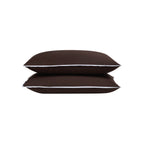 Pair of Bamboo 300 Thread Count Supersoft Cotton Plain Dye Classic Pillowcases - Chocolate - DUSK
