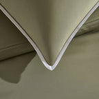 Pair of Bamboo Cotton Plain Dye Classic Pillowcases - Olive - DUSK