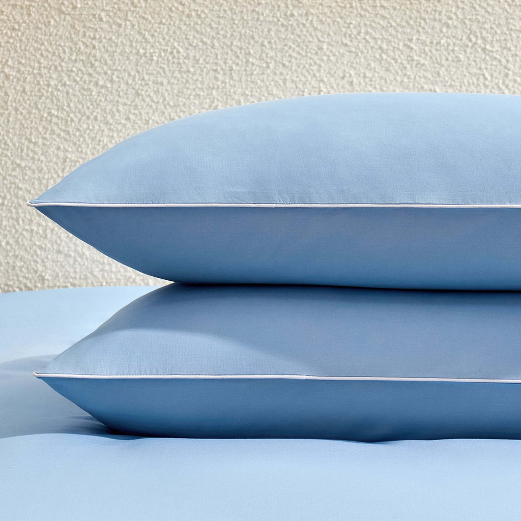 Pair of Cambridge Pillowcases - 200 Thread Count - Cotton - Light Blue - DUSK