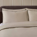 Pair Of Cambridge Pillowcases - 200 Thread Count - Cotton - Natural/Black - DUSK