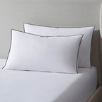 Pair of Cambridge Pillowcases - 200 Thread Count - Cotton - White/Black - DUSK