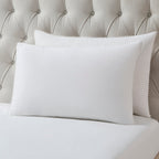 Pair of Girona Pom - Pom Pillowcases - 200 Thread Count - Cotton - White - DUSK