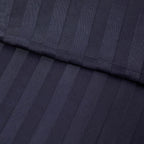 Pair of Hotel Satin Stripe 200 Thread Count Oxford Pillowcases - Navy - DUSK