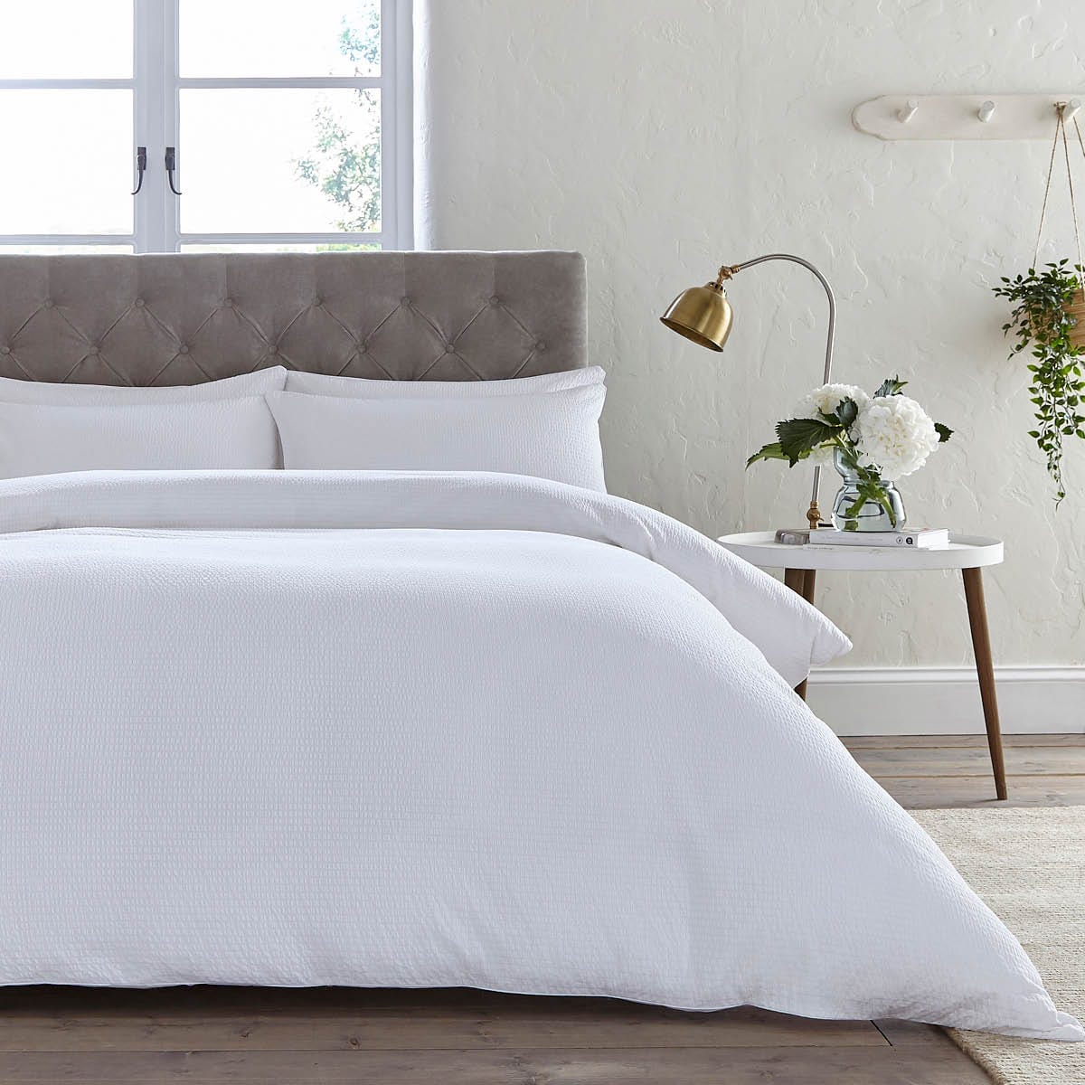 Pair of Mykonos Pillowcases - 200 TC - Cotton - White - DUSK