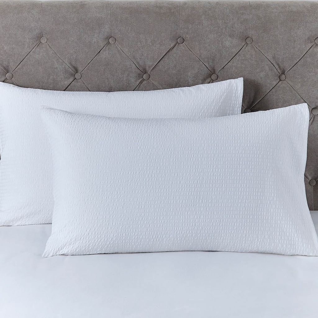 Pair of Mykonos Pillowcases - 200 TC - Cotton - White - DUSK