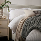 Pair of Portofino Waffle Pillowcases - 200 TC - Cotton - White - DUSK