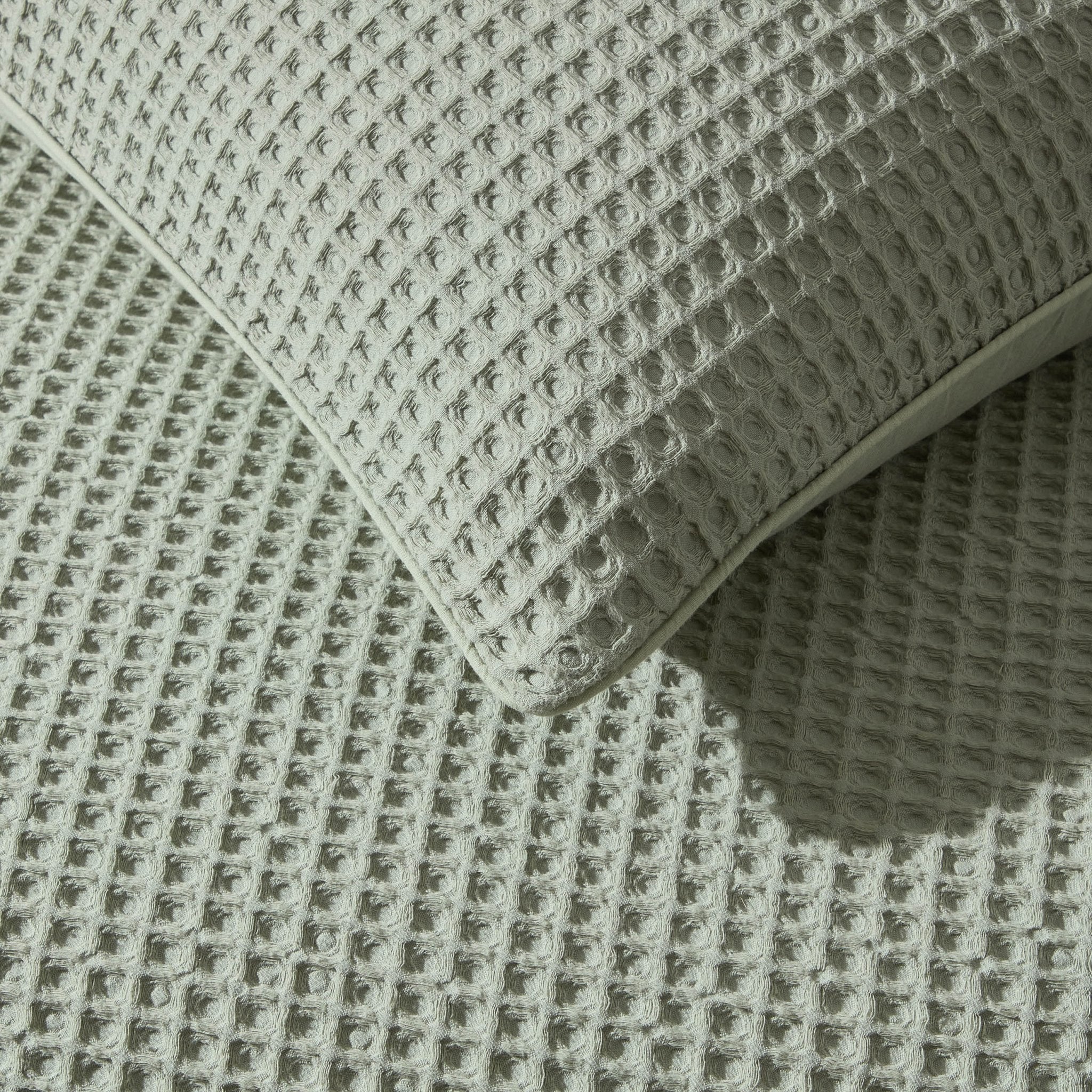 Pair of Portofino Waffle Pillowcases - 200 Thread Count - Cotton - Sage Green - DUSK