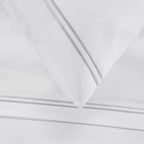 Pair of Regent Embroidered Classic Pillowcases - 400 Thread Count Sateen - Grey - DUSK