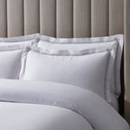 Pair of Regent Embroidered Oxford Pillowcases - 400 Thread Count Sateen - Grey - DUSK