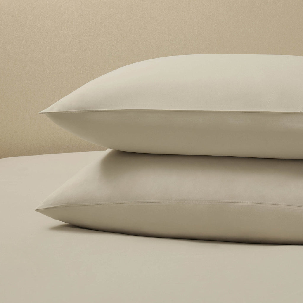 Pair of Soft Touch Microfibre Pillowcases - Stone - DUSK