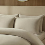 Pair of Soft Touch Microfibre Pillowcases - Stone - DUSK