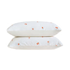 Peach Embroidery 100% Cotton Muslin Duvet Cover & Pillowcase Set - Peach - DUSK