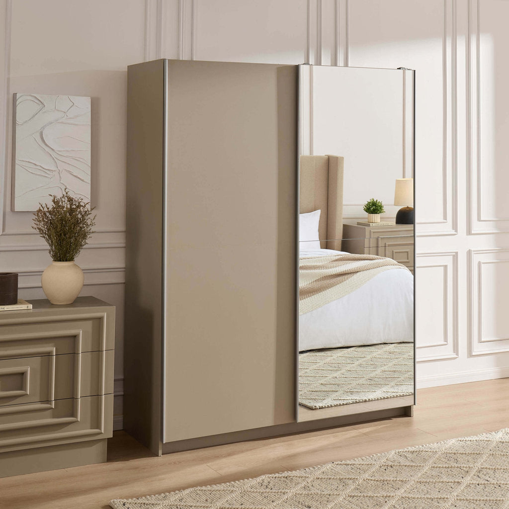 Penelope 150cm 2 Door Sliding Wardrobe - Taupe - DUSK