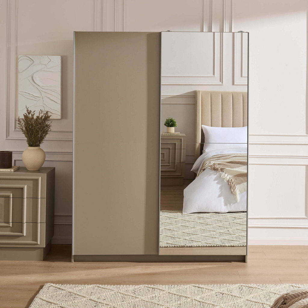Penelope 150cm 2 Door Sliding Wardrobe - Taupe - DUSK