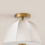 Penn Antique Bronze Linen Blend Ceiling Light - Gold - DUSK