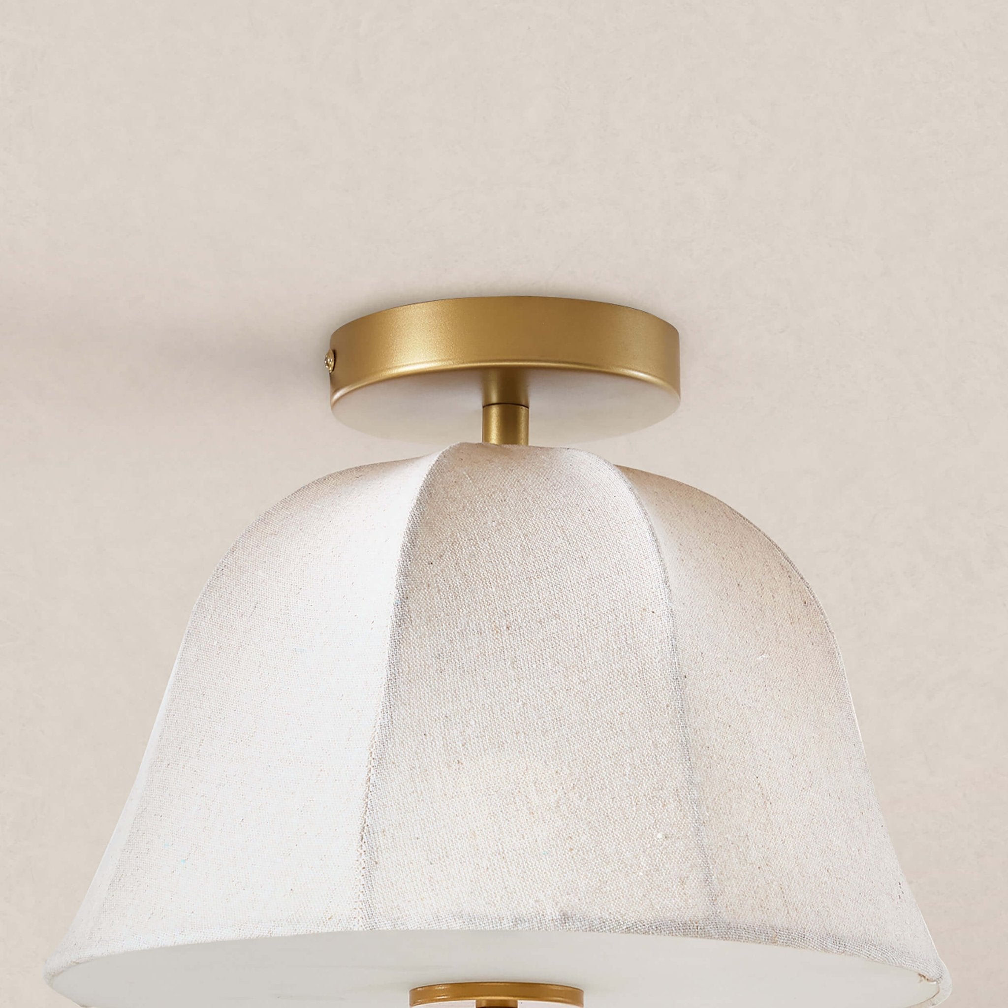 Penn Antique Bronze Linen Blend Ceiling Light - Gold - DUSK