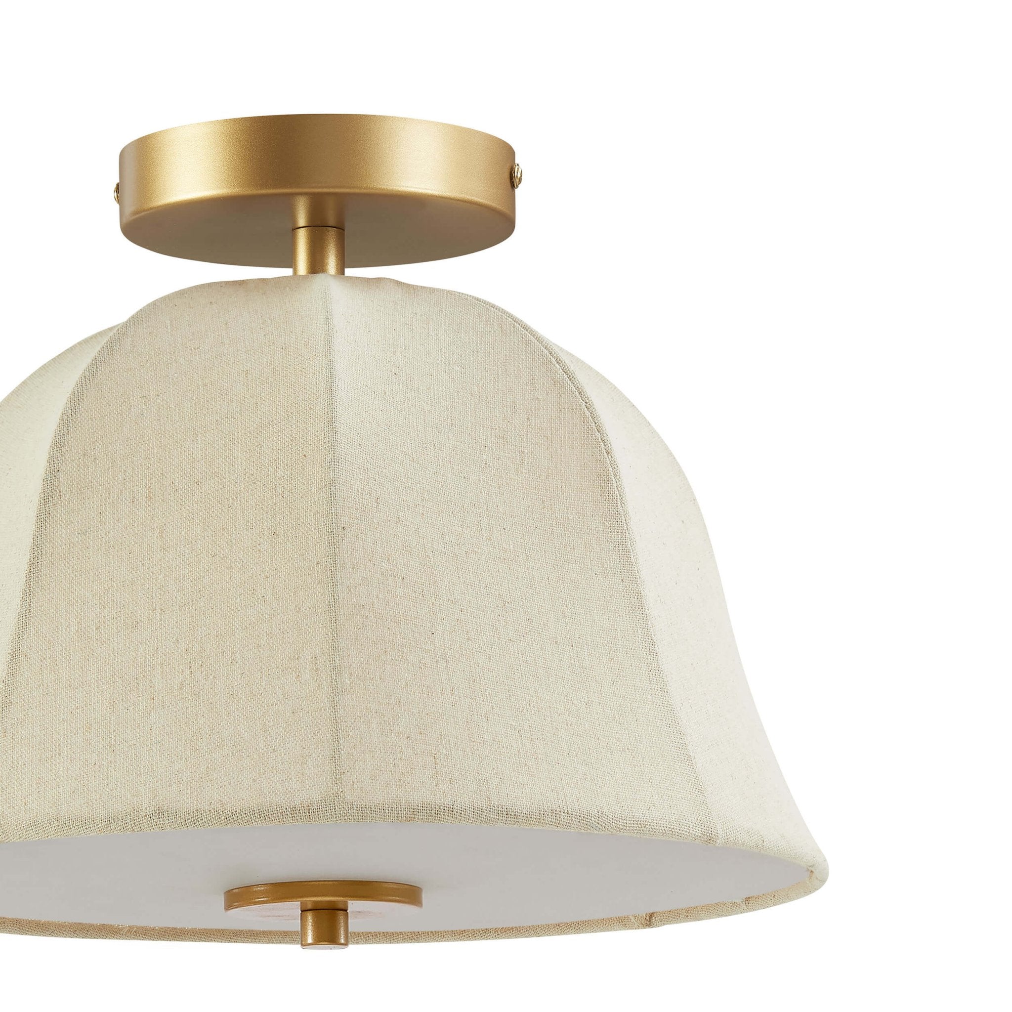 Penn Antique Bronze Linen Blend Ceiling Light - Gold - DUSK