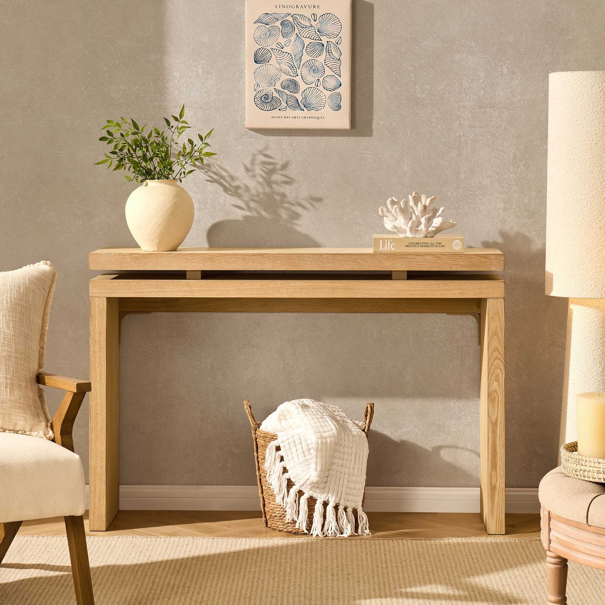 Penny Ash Console Table - Light Wood - DUSK