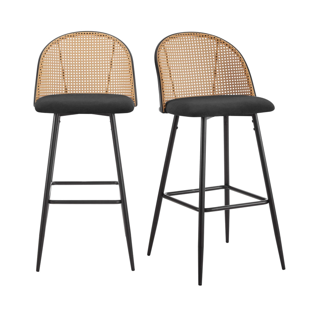 Phoebe Set of 2 Barstools - Charcoal/Black - DUSK