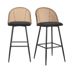 Phoebe Set of 2 Barstools - Charcoal/Black - DUSK