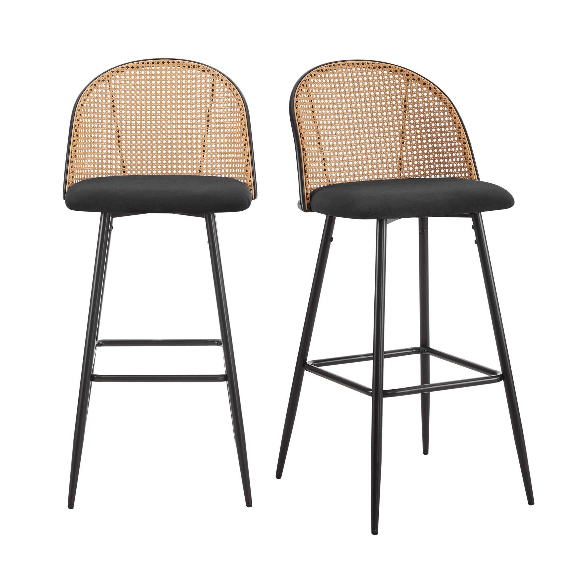 Phoebe Set of 2 Barstools - Charcoal/Black - DUSK