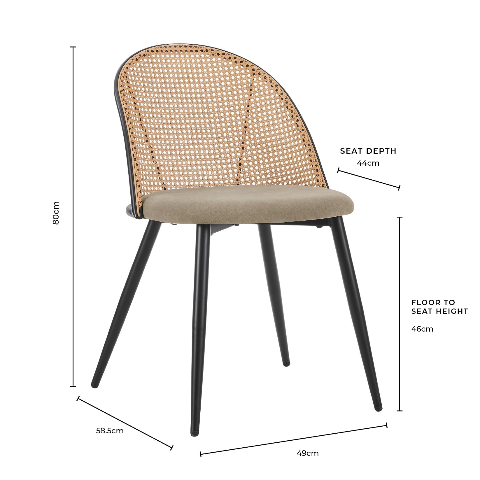 Phoebe Set Of 2 Dining Chairs - Boucle - Ivory/Black - DUSK