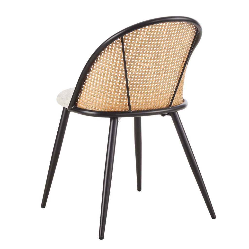 Phoebe Set Of 2 Dining Chairs - Boucle - Ivory/Black - DUSK