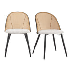 Phoebe Set Of 2 Dining Chairs - Boucle - Ivory/Black - DUSK