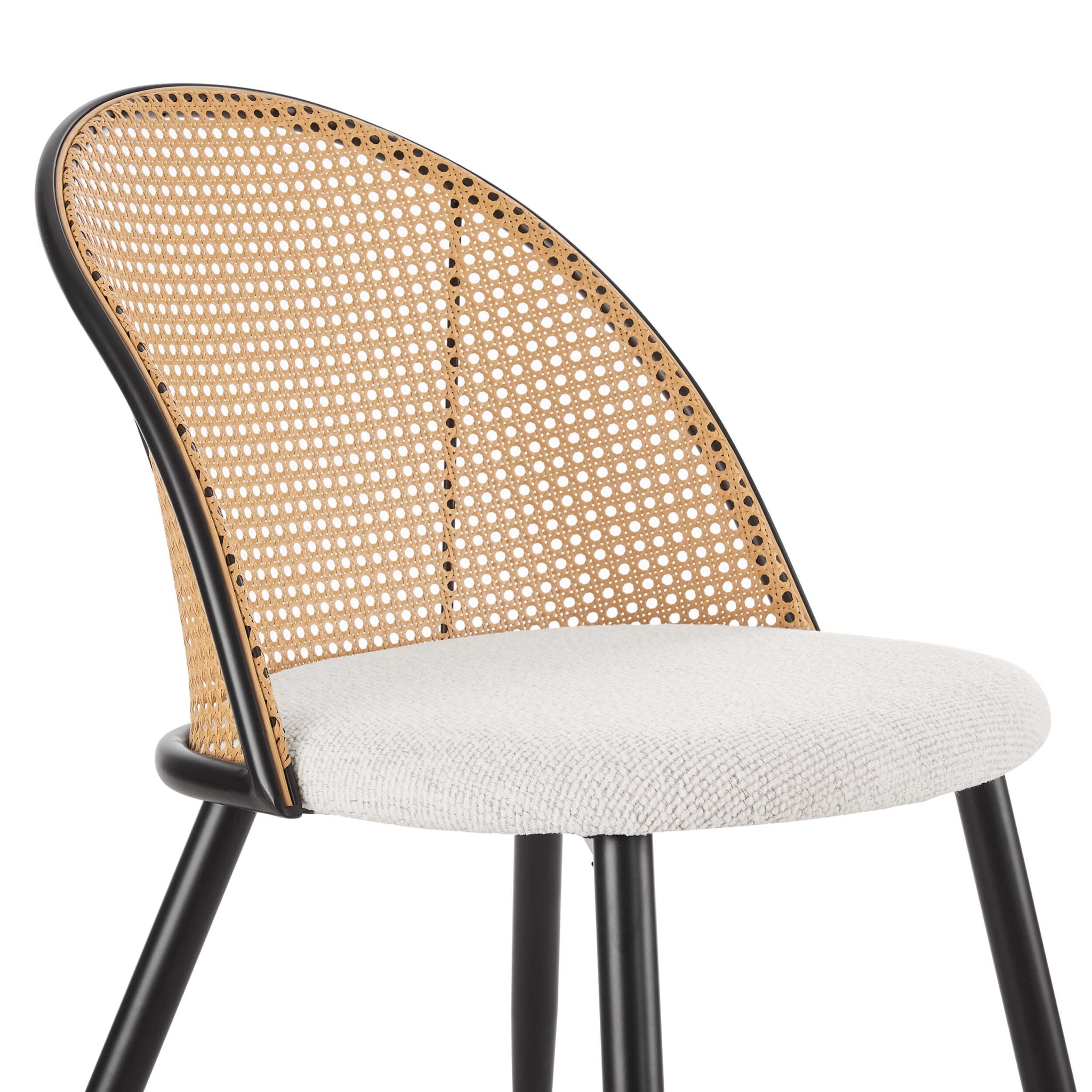 Phoebe Set Of 2 Dining Chairs - Boucle - Ivory/Black - DUSK