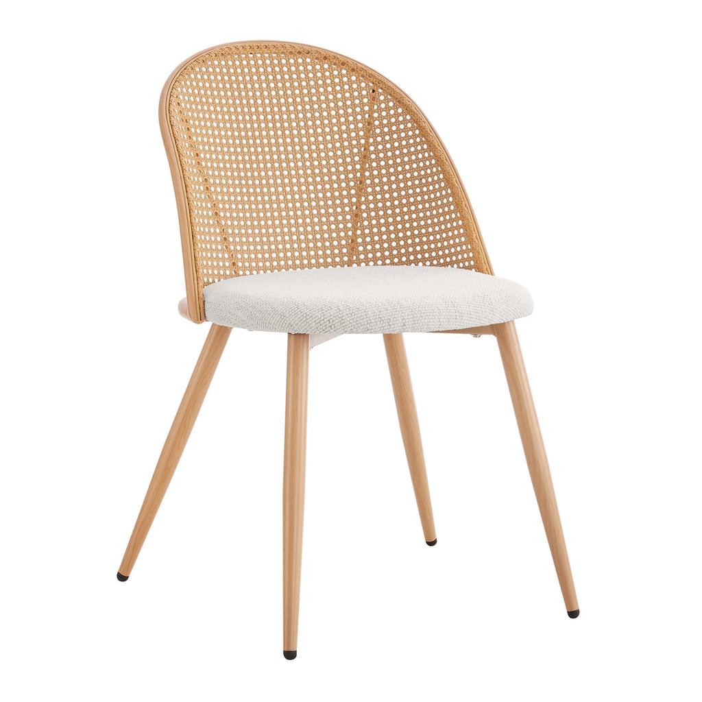 Phoebe Set Of 2 Dining Chairs - Boucle - Ivory/Natural - DUSK