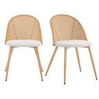 Phoebe Set Of 2 Dining Chairs - Boucle - Ivory/Natural - DUSK