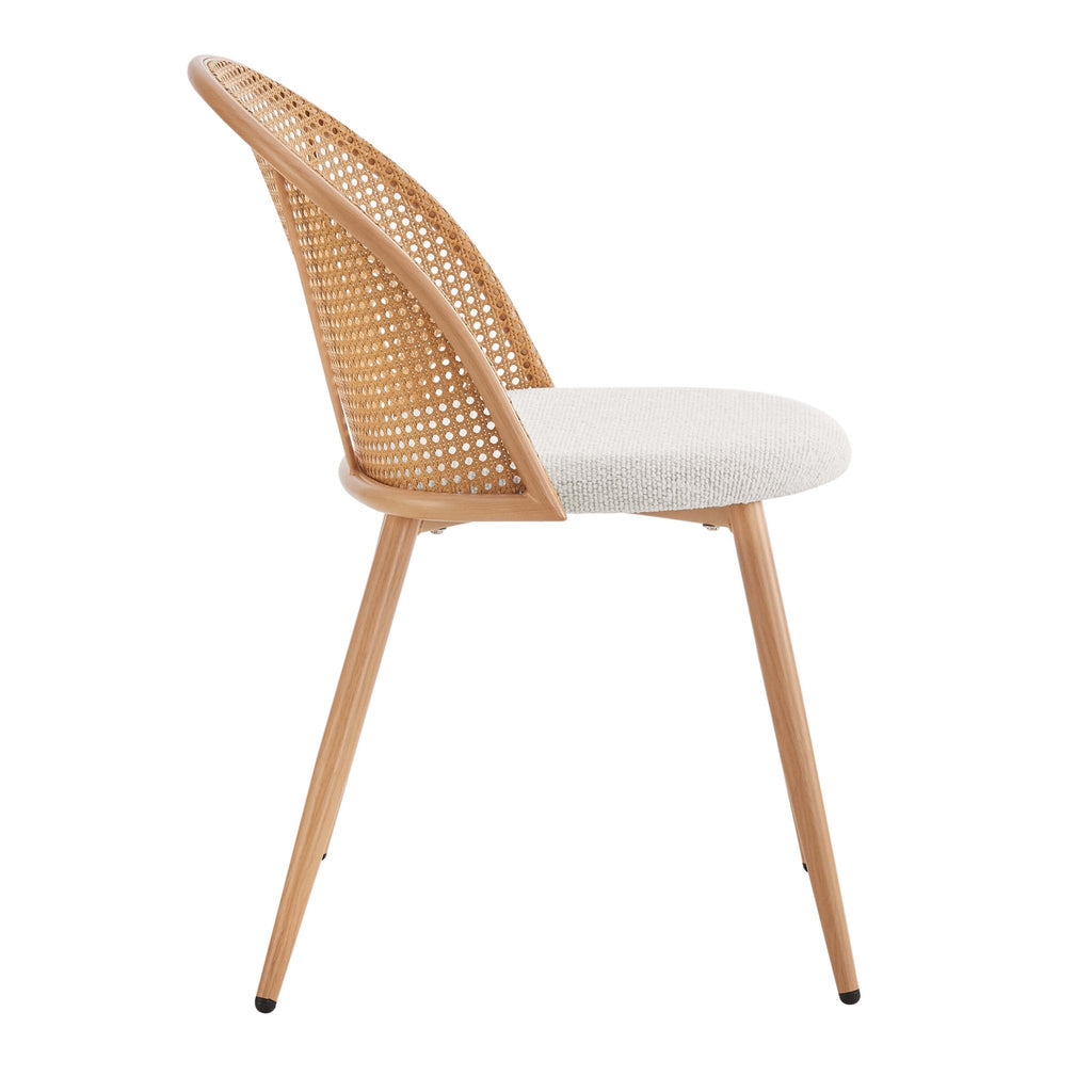 Phoebe Set Of 2 Dining Chairs - Boucle - Ivory/Natural - DUSK