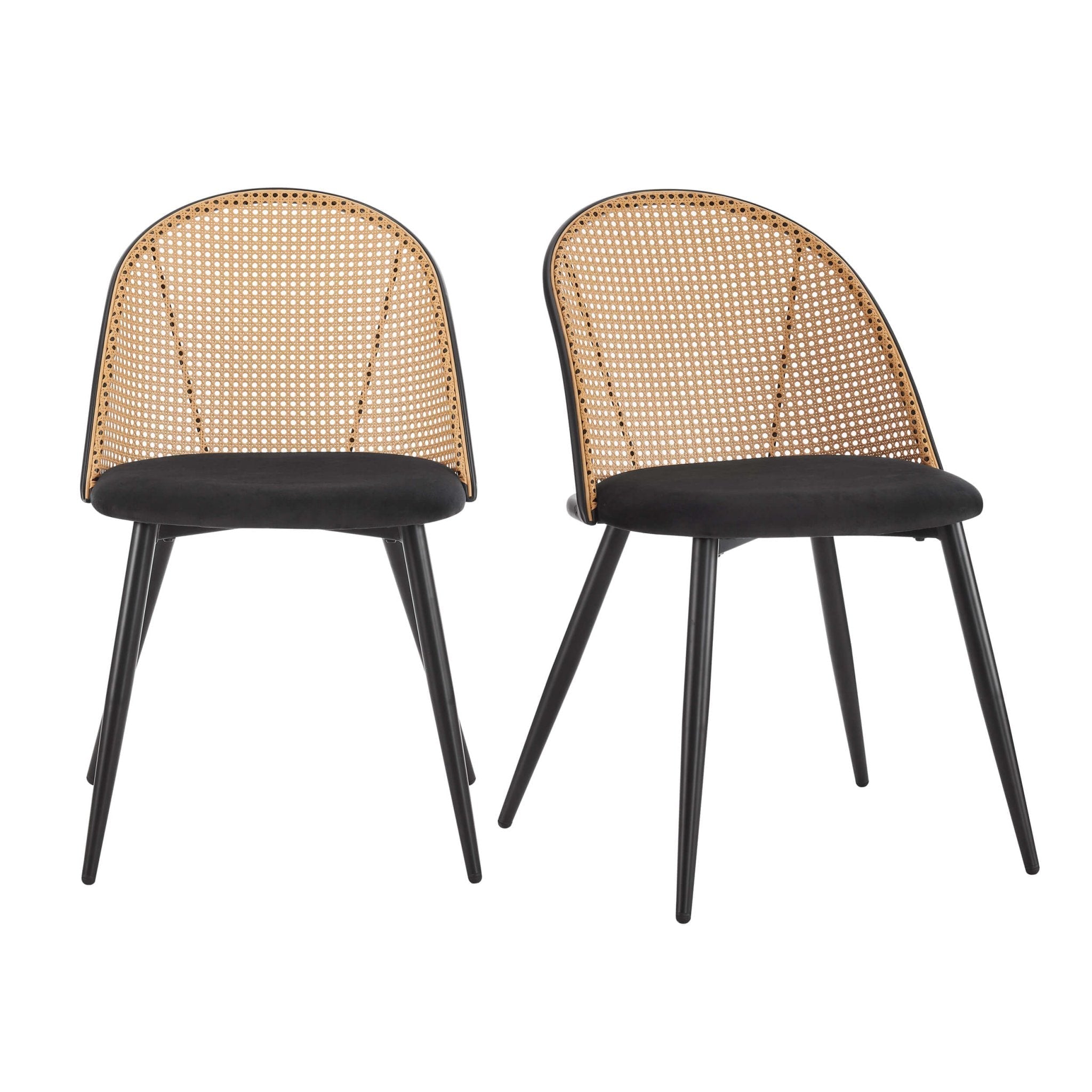 Phoebe Set Of 2 Dining Chairs - Charcoal/Black - DUSK