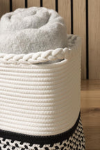 Plait Rope Storage Basket - Off White/Black - DUSK