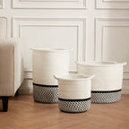 Plait Rope Storage Basket - Off White/Black - DUSK