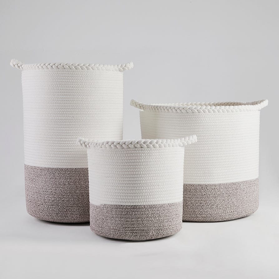 Plait Rope Storage Basket - Off White/Natural - DUSK