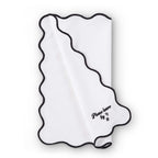 Please leave by 9 Scallop Edge Set of 4 Napkins - Off White/Black - DUSK