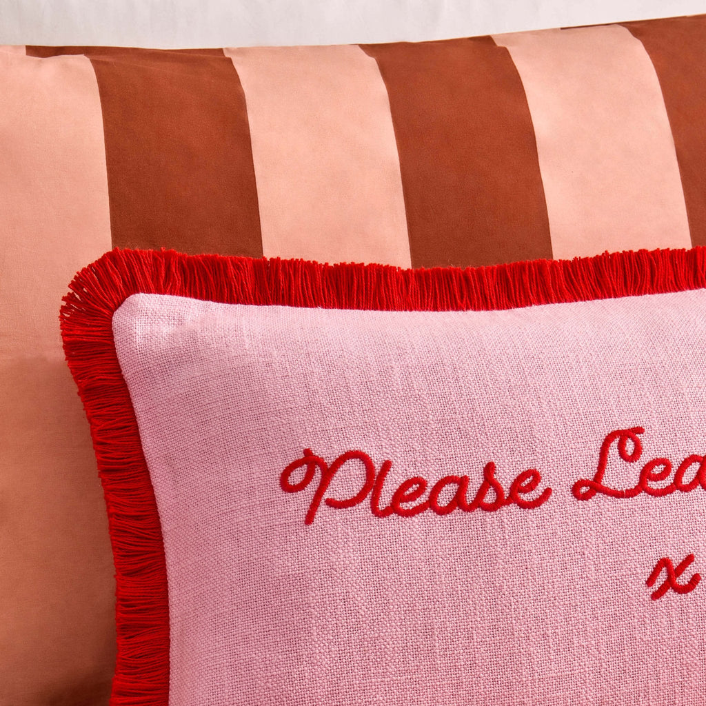 Please Leave By 9 Tufted Cushion Cover - Pink/ Red - DUSK