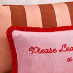 Please Leave By 9 Tufted Cushion Cover - Pink/ Red - DUSK