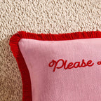 Please Leave By 9 Tufted Sofa Cushion Cover - Pink/ Red - DUSK