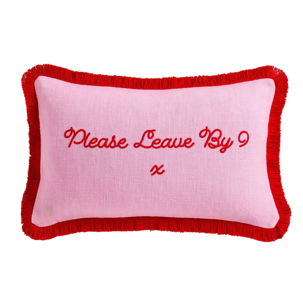Please Leave By 9 Tufted Sofa Cushion Cover - Pink/ Red - DUSK