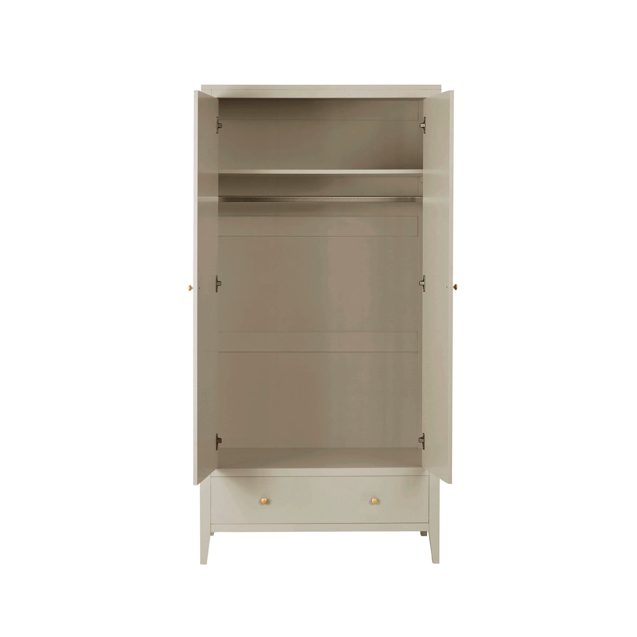Poppy 2 Door Wardrobe with Drawer - Cream - DUSK