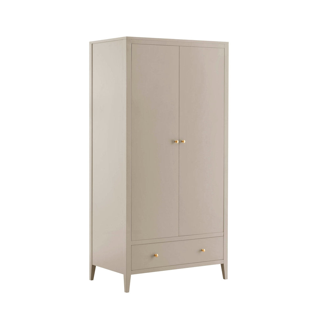 Poppy 2 Door Wardrobe with Drawer - Taupe - DUSK